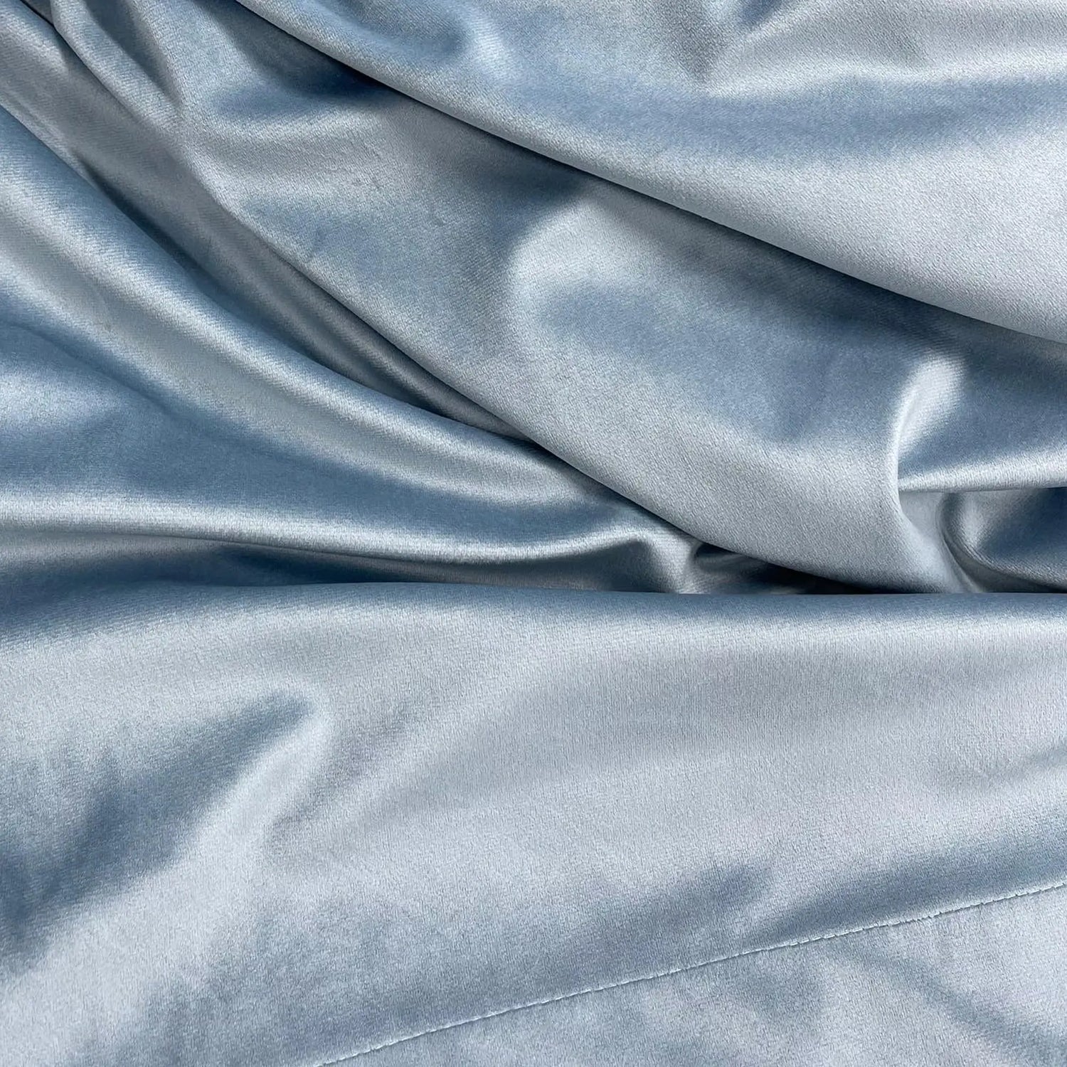 Fabric for Velvet Panel Curtains, Smoky Blue for Elegant Modern Living Room Decor, Custom Sized