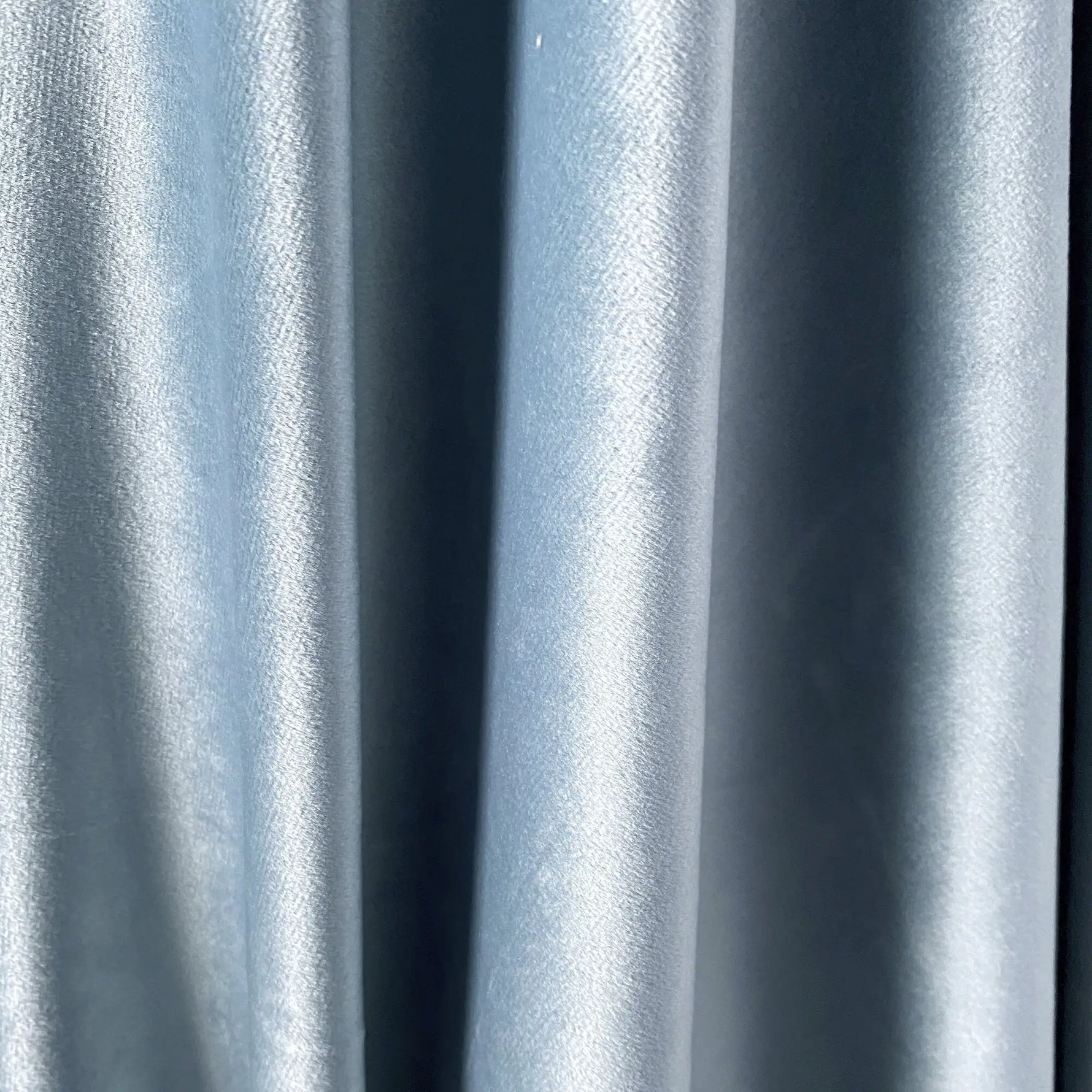 Velvet Panel Curtains, Smoky Blue for Elegant Modern Living Room Decor, Custom Sized