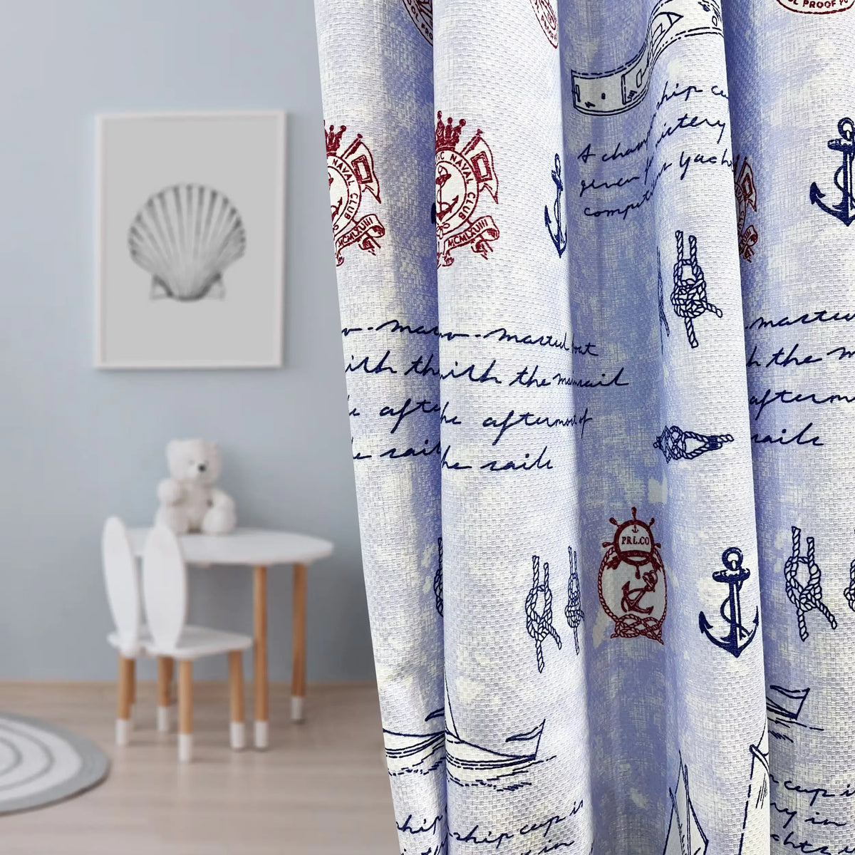 Curtains Cute Ocean Theme for Boys Bedroom, Custom Length Home Linen 