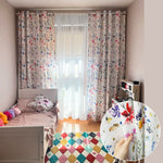 Floral Curtains for Kids Bedroom, Nursery, Custom Made Light Colorful 