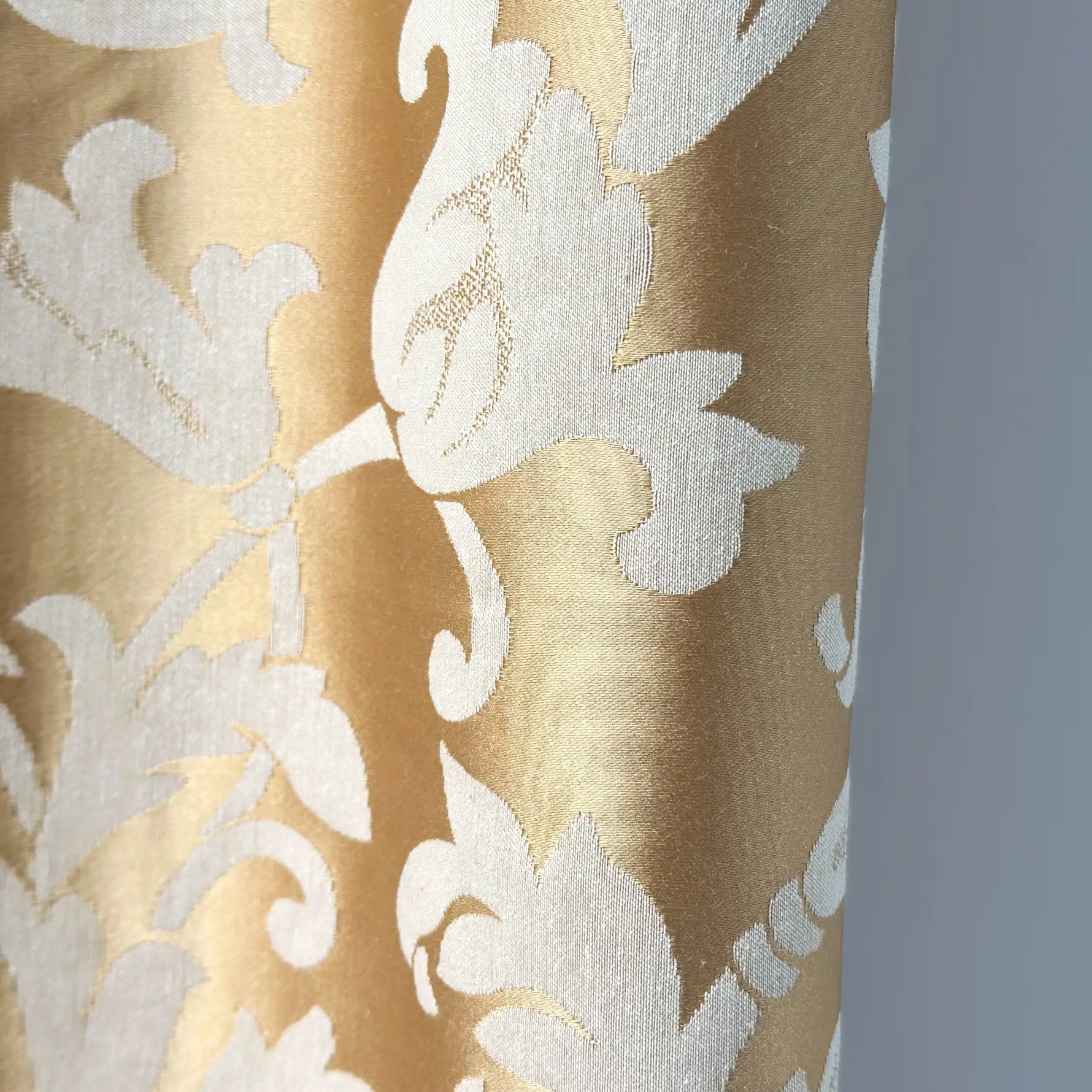 Drapery Curtain Custom Gold Floral from Thick Jacquard