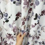 Cottage Curtains Floral Patterned with Watercolor Branches for Home Windows Decor