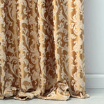 Drapery Curtain Custom Gold Floral from Thick Jacquard