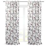 Cottage Curtains Floral Patterned with Watercolor Branches for Home Windows Decor