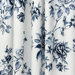 Curtains Maiolica Style with Blue Floral Toile Pattern, Chinoiserie Rose 