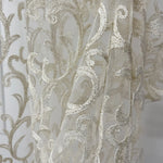 Sheer Curtains with Thick Damask Embroidery, Custom Size Curtain Lace Panel 