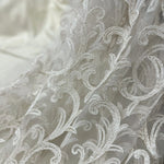 Sheer Curtains with Thick Damask Embroidery