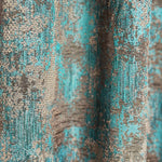 Curtains Custom with a Rich Texture of Plaster in Turquoise Blue, Modern Luxury Bohemian Style