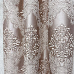Floral damask jacquard curtain fabric sample with luxury woven texture