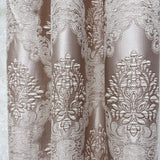 Floral damask jacquard curtain fabric sample with luxury woven texture