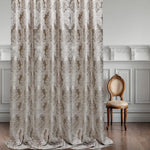 Floral damask jacquard curtain fabric sample with luxury woven texture