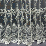 Luxury European Style Off-White Sheer Lace Curtains with Embroidery 