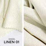 Linen fabric for Shower Curtain Panel, Ivory White, Heavy
