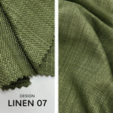 Linen fabric for Shower Curtain Panel, Fern Green Color, Heavy