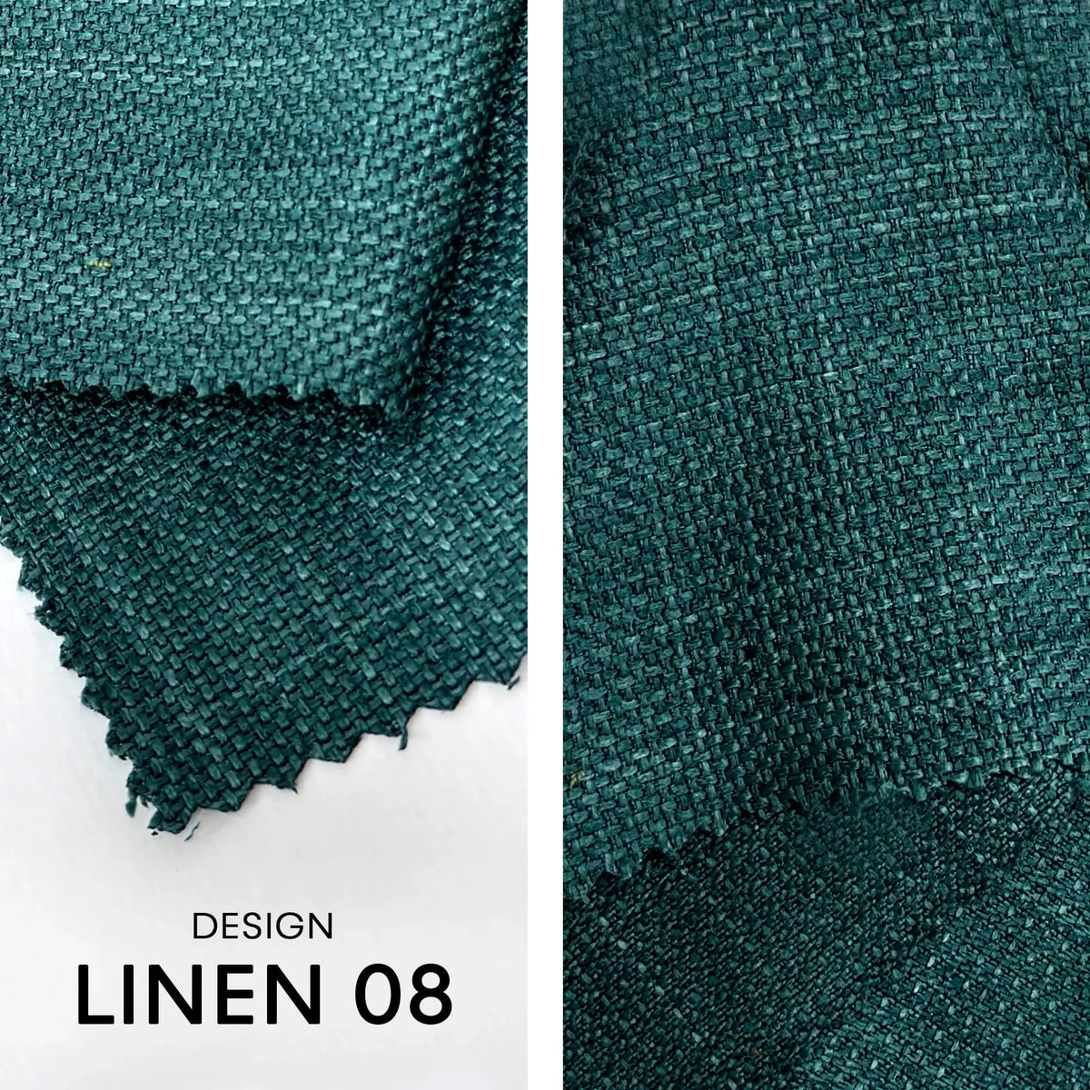 Linen fabric for  Shower Curtain Panel, Pine Green Color, Heavy