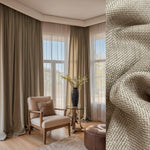 Curtains Burlap / Linen for Farmhouse Living Room, Bedroom, Kitchen, Custom Made Oatmeal Beige Panel