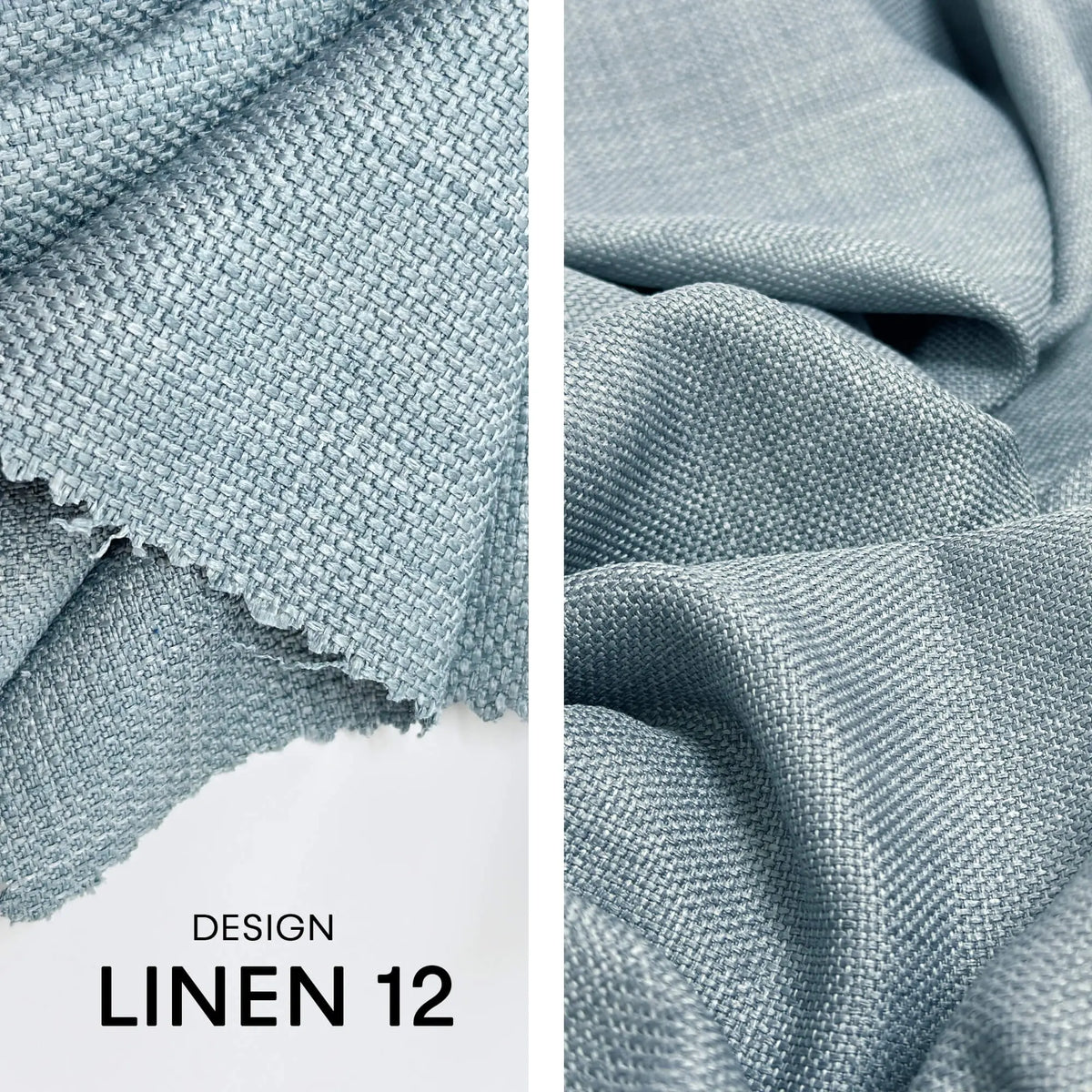 Linen fabric for Shower Curtain Panel Waterproof With Grommets (Eylets), Light Blue, Heavy