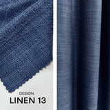 Linen fabric for Shower Curtain Panel, Space Blue, Heavy