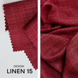 Linen fabric for Shower Curtain Panel, Deep Red, Heavy
