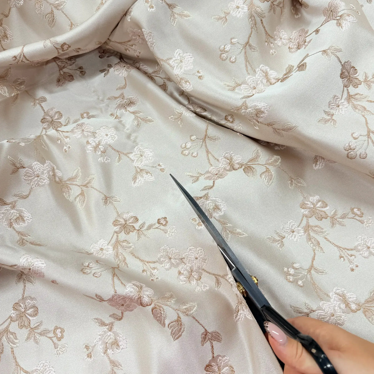 Curtains Floral Jacquard, Classic Bohemian Luxury Cream Drapes for Living Room