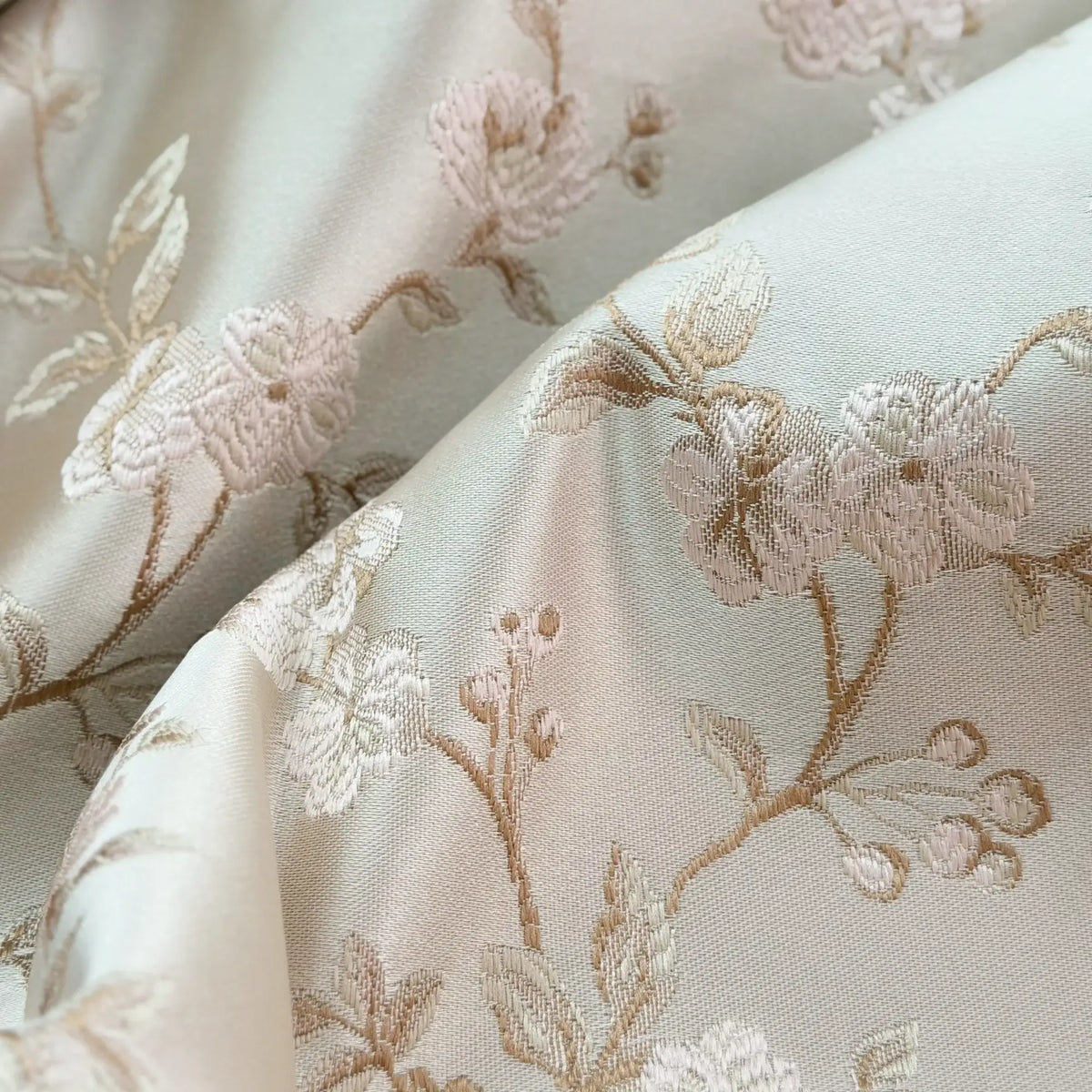 Curtains Floral Jacquard, Classic Bohemian Luxury Cream Drapes for Living Room