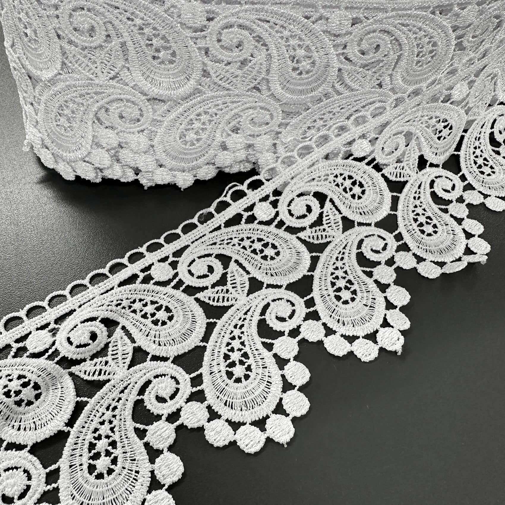 Lace Trim Cotton Guipure  in style of Turkish Сucumber 