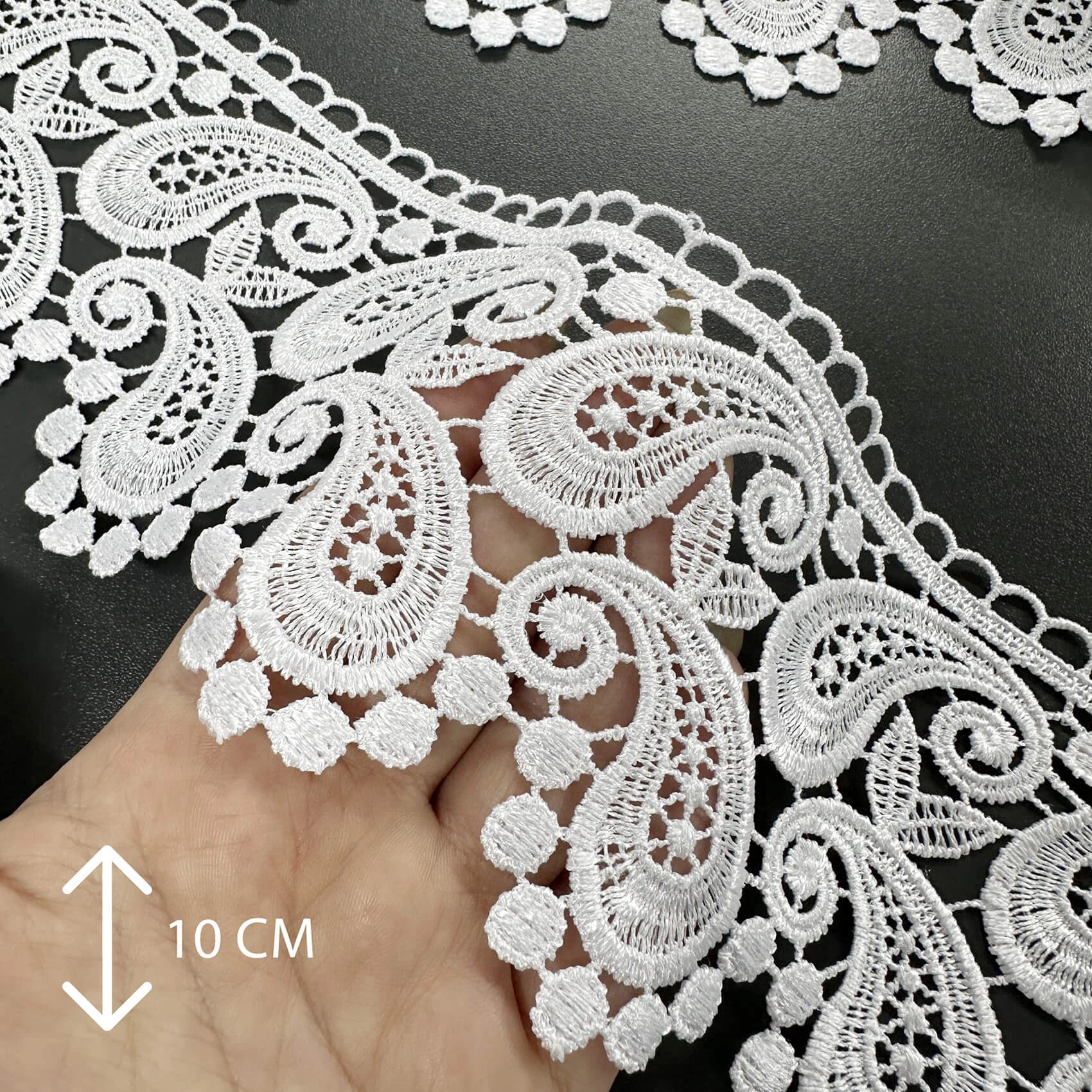 Lace Trim Cotton Guipure  in style of Turkish Сucumber 