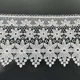 Lace Trim Floral Scalloped White