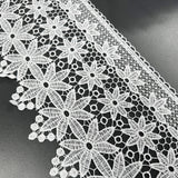 Lace Trim Floral Scalloped White