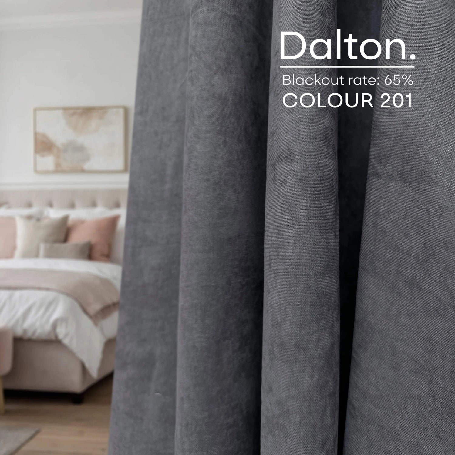 Velveteen Solid Curtain Panel, Dalton Soft Bedroom Drape in Gray/Black Color