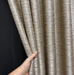 Jacquard Curtains Panel in Art Deco Style, Beige Patterned 