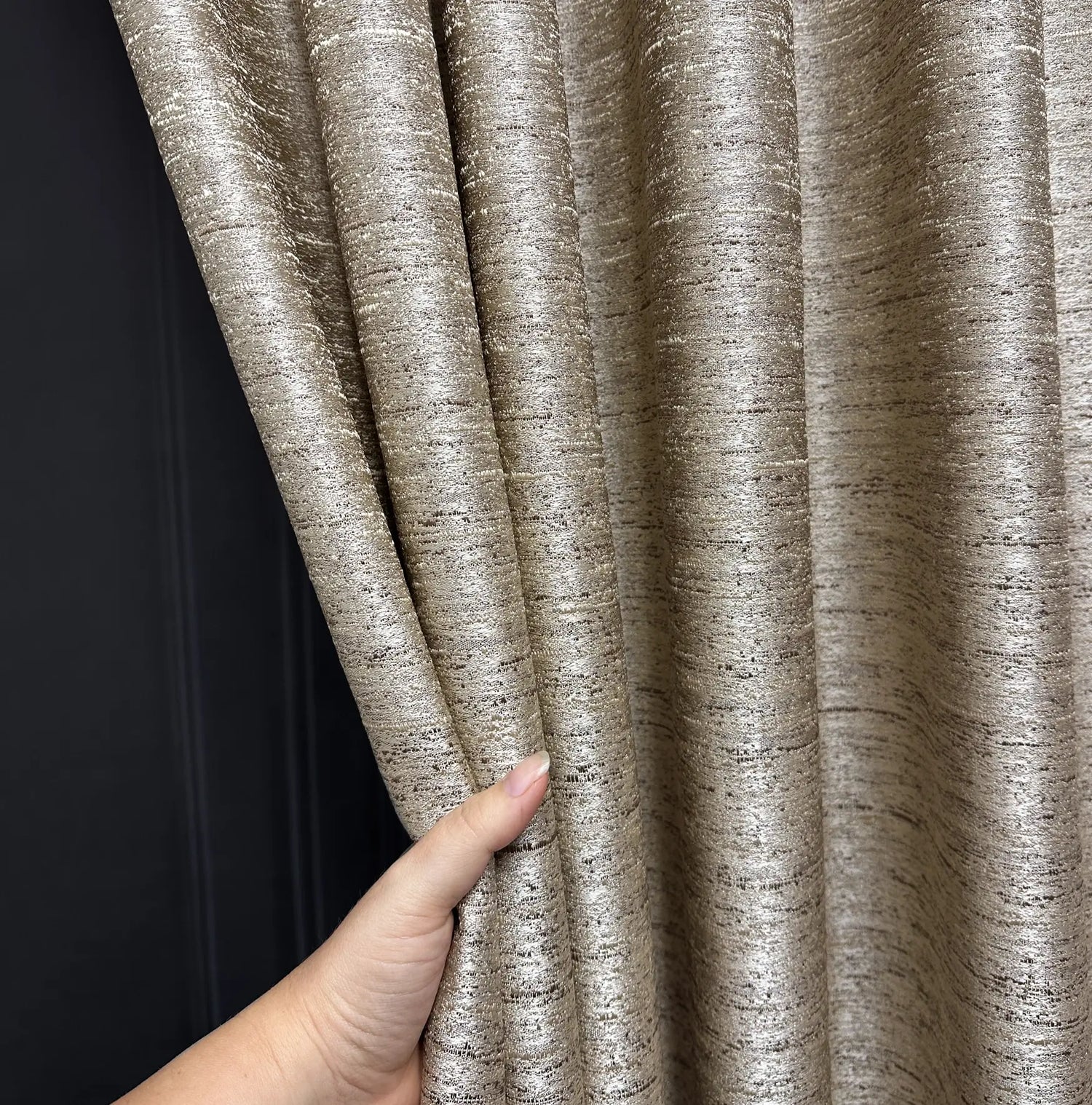 Jacquard Curtains Panel in Art Deco Style, Beige Patterned 