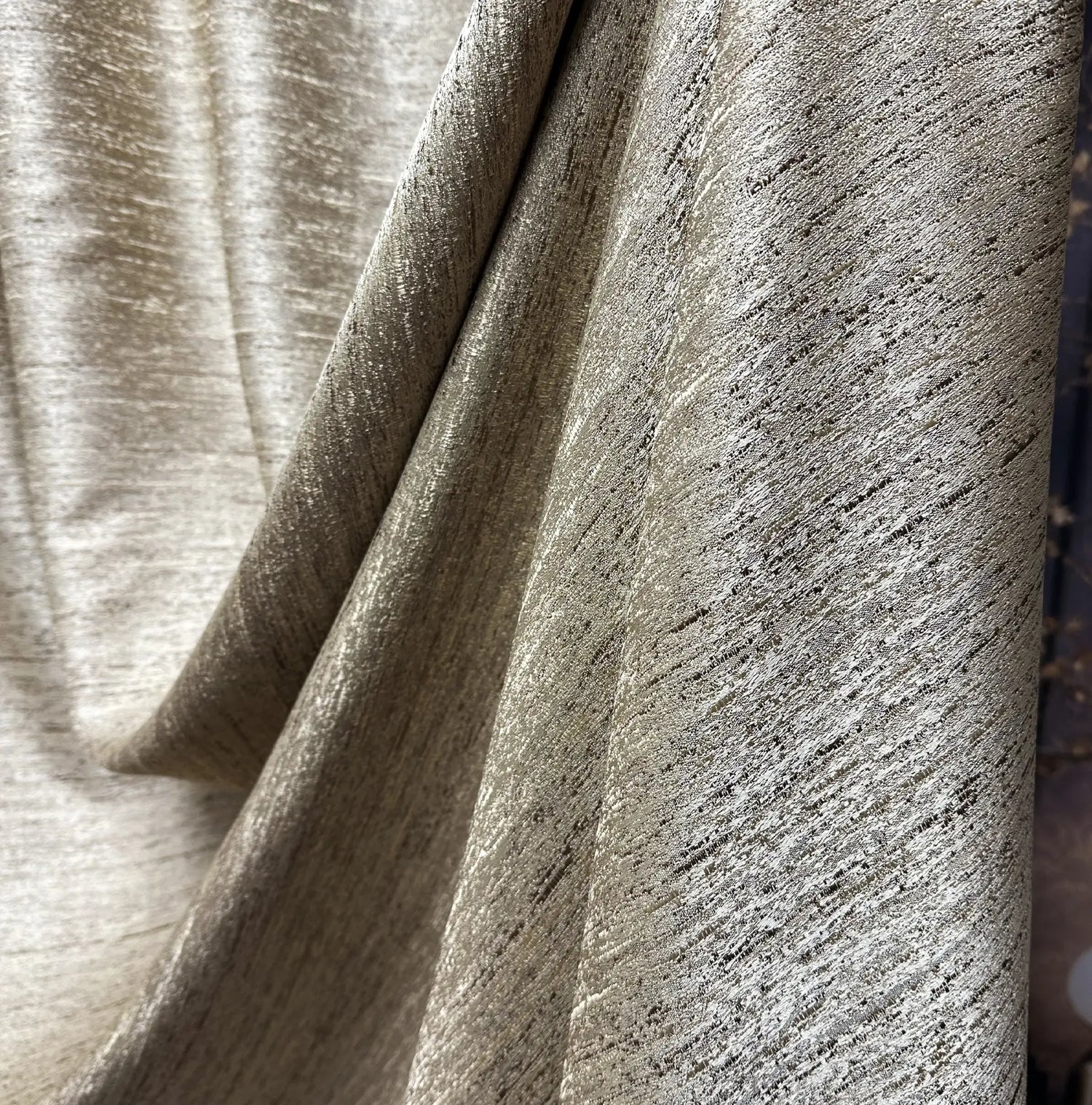 Jacquard Curtains Panel in Art Deco Style, Beige Patterned 