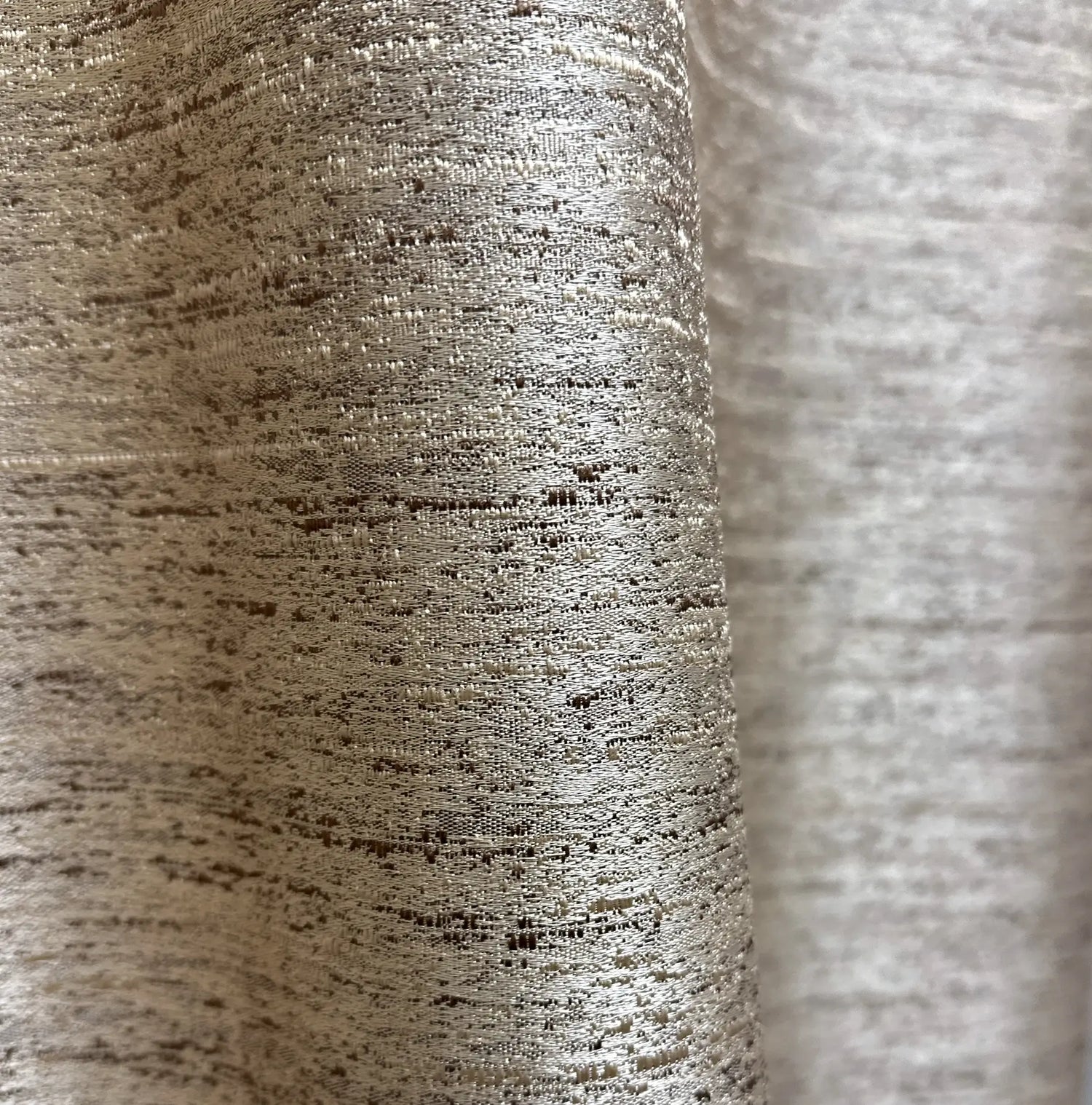 Jacquard Curtains Panel in Art Deco Style, Beige Patterned 