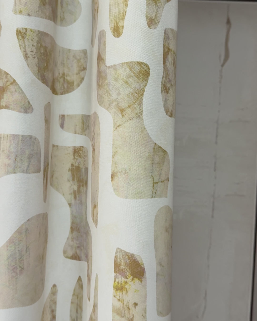 Stylish Beige Stone Curtains with Abstract Patterns for Modern Homes