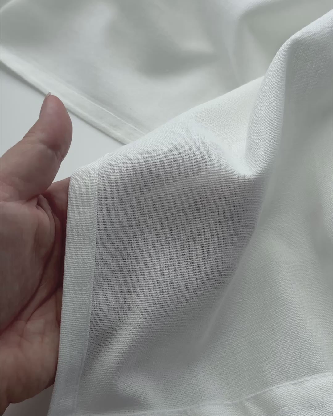 Custom Semi Sheer Linen Curtain for a Small Sidelight Window