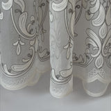 Tulle Curtains Victorian Damask with Gray Embroidery