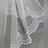 Lace Sheer Curtains with Embroidered Bottom, Snow White, European Design