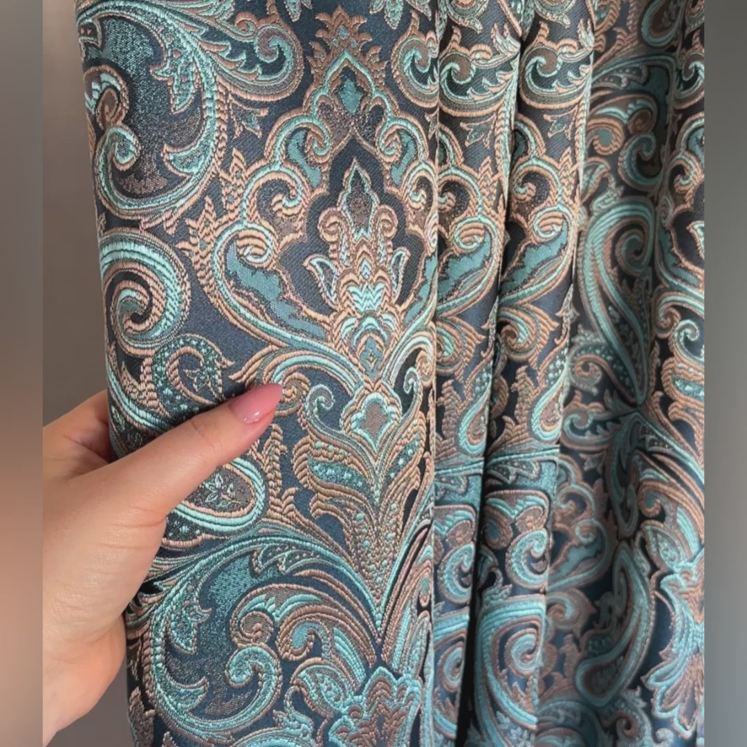 Curtains Paisley Turquoise Jacquard