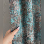 Curtains Custom with a Rich Texture of Plaster in Turquoise Blue, Modern Luxury Bohemian Style