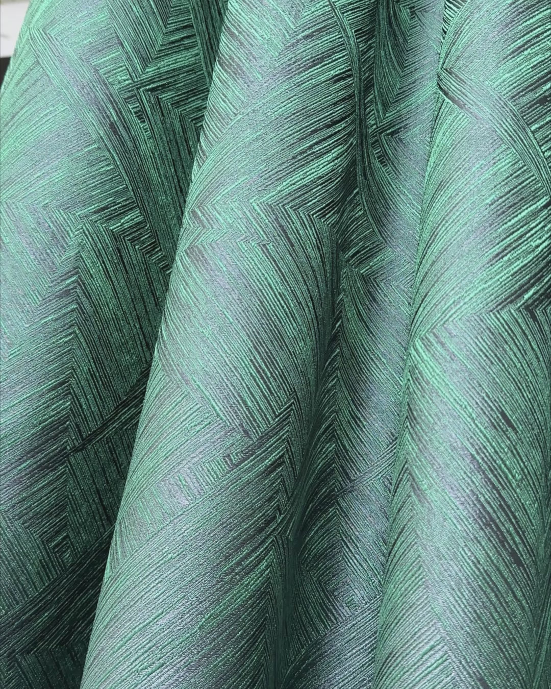 Curtains Custom Green with a Rich Texture, Modern Luxury Art Deco Style