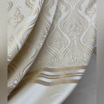 Custom Curtains Cream Striped with Damask Pattern