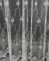 Luxury Off-White Sheer Lace Curtains with Embroidery