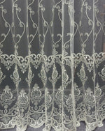 Luxury European Style Off-White Sheer Lace Curtains with Embroidery 