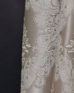 Floral damask jacquard curtain fabric sample with luxury woven texture