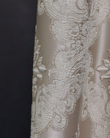 Floral damask jacquard curtain fabric sample with luxury woven texture
