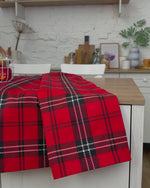 Waterproof Classic British Style Linen Gingham Tablecloth, Red Plaid 