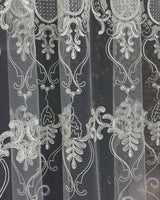 Off-White Sheer Lace Curtains with Embroidery 