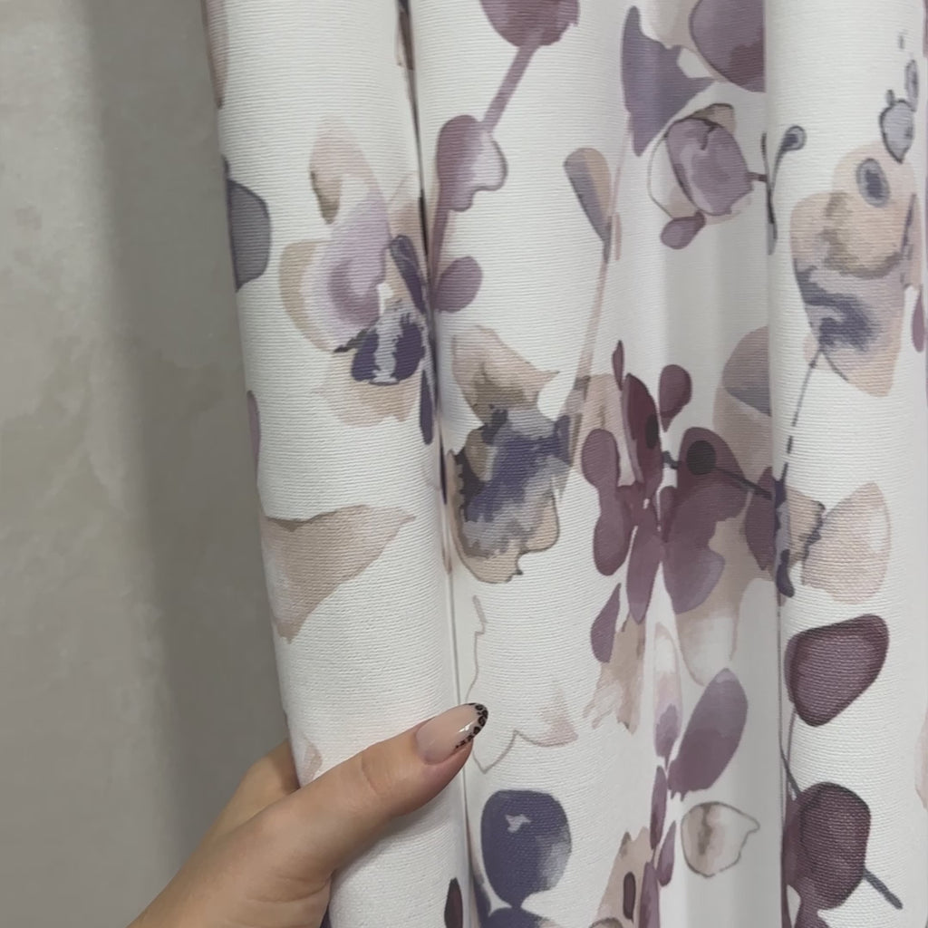 Cottage Curtains Floral Patterned with Watercolor Branches