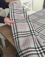 Waterproof Classic British Style Linen Gingham Tablecloth, Gray Plaid